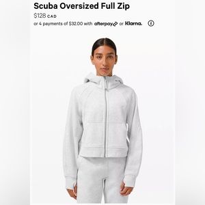Lululemon scuba oversized full zip